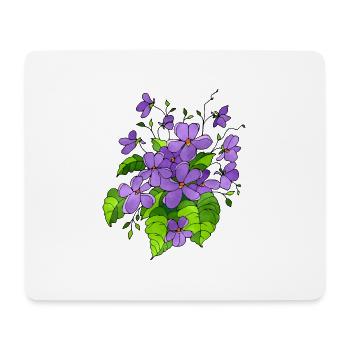 Bouquet de fleurs - Tapis de souris (format paysage) - blanc - Devant