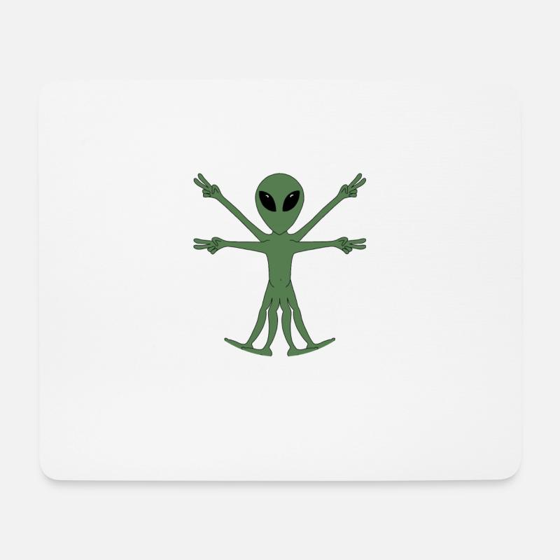 Vitruvianischer Alien - Mousepad (Querformat) - Weiß