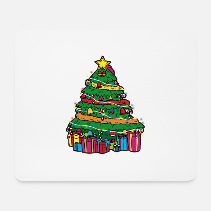 Schmuckvoller Christbaum Weihnachtsbaum - Mousepad (Querformat) - Weiß