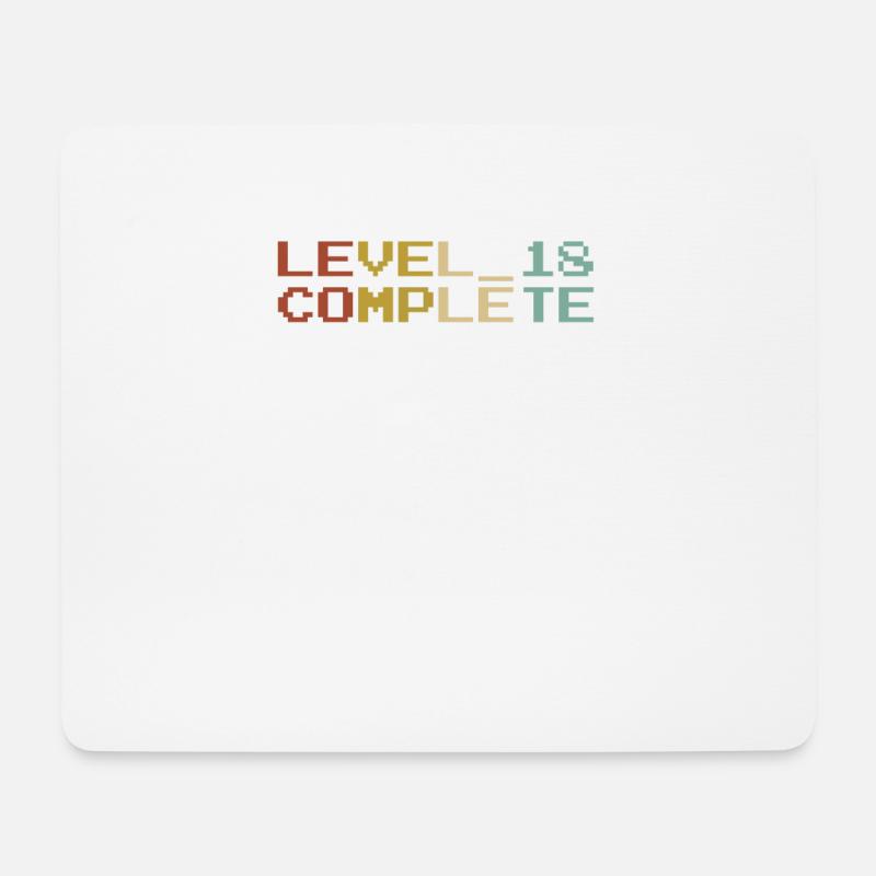 18 Jahre - 18. Geburtstag Level 18 Complete - Mousepad (Querformat) - Weiß