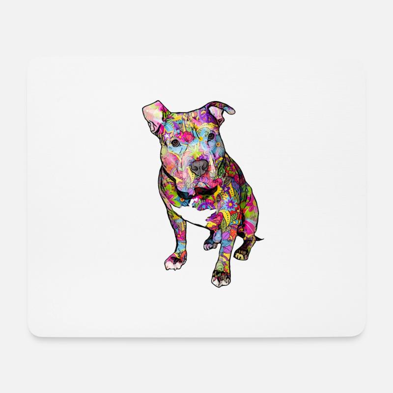 Pitbull Hippie - Mouse Pad (horizontal) - white