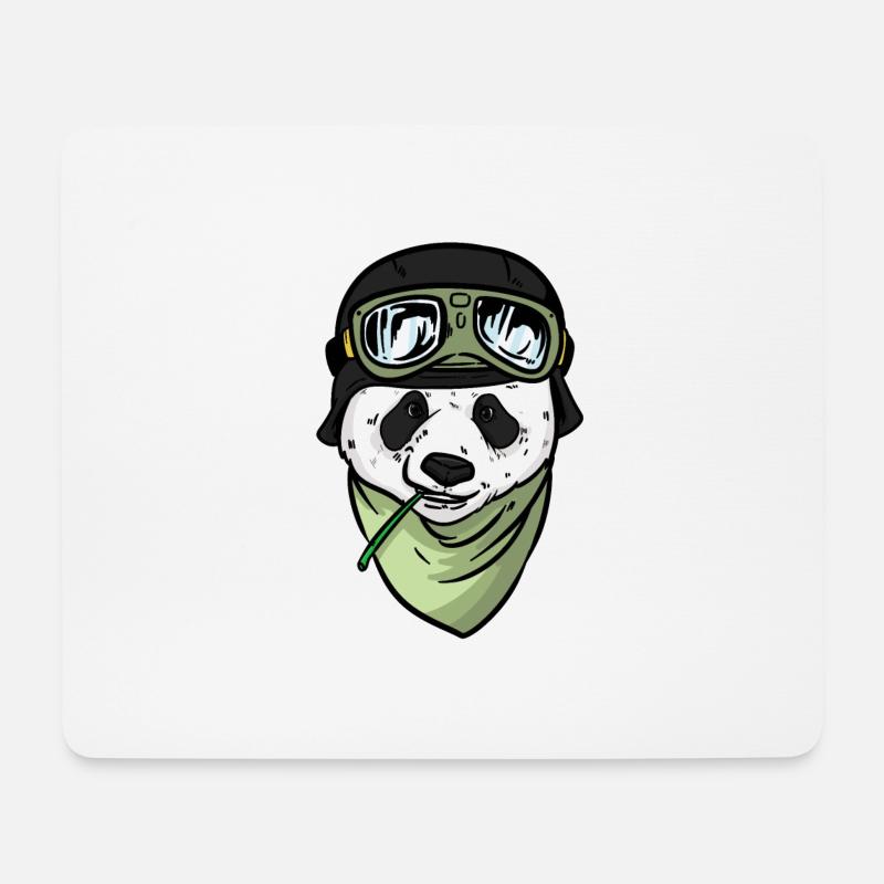 Pandabär Pilot Panda Hobby Flieger für Piloten - Mousepad (Querformat) - Weiß