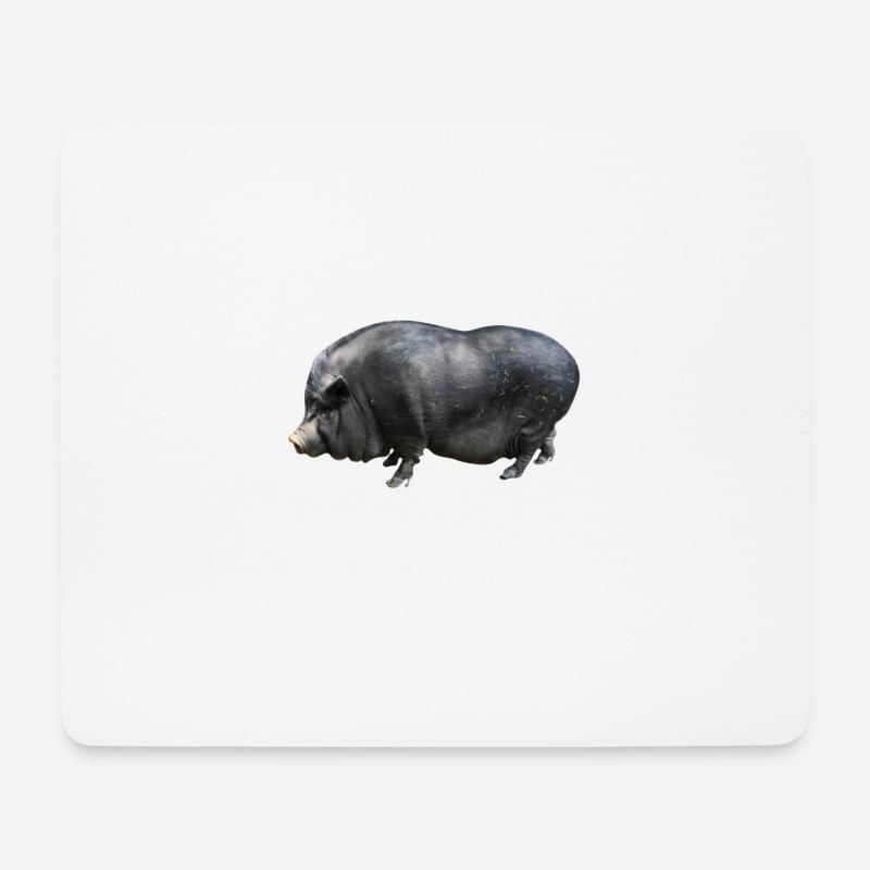Hängebauchschwein Schweinchen - Mousepad (Querformat) - Weiß