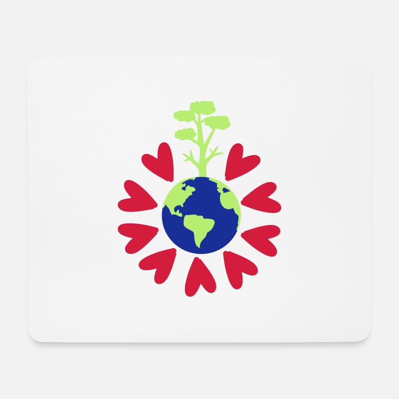 Liebe unseren Planeten Erde - Mousepad (Querformat) - Weiß