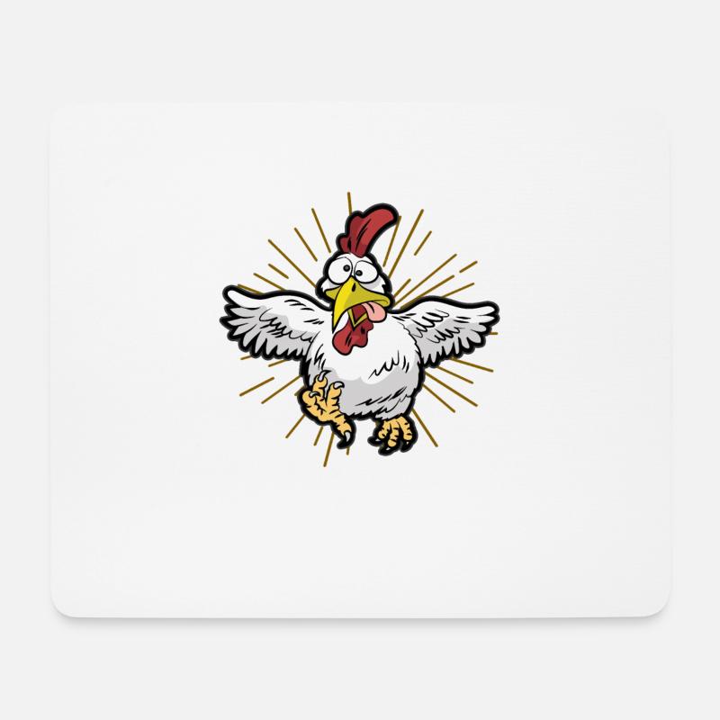 verrücktes Huhn - Mousepad (Querformat) - Weiß