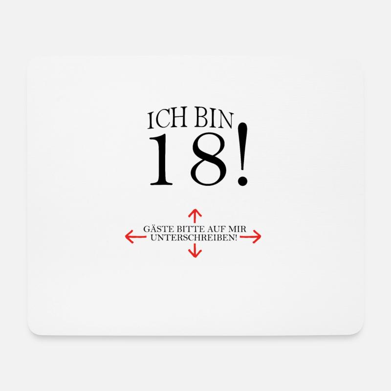 Ich Bin 18 Geburtstag Gästeliste - Mousepad (Querformat) - Weiß