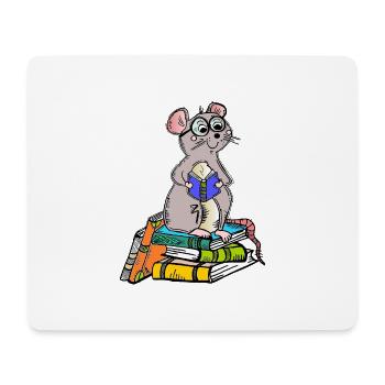 Book Nerd - Leseratte - Mousepad (Querformat) - Weiß - Vorne