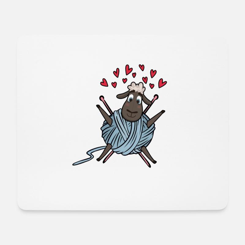 Nähen & Näherin Stricken Häckeln Schaf Motiv - Mousepad (Querformat) - Weiß