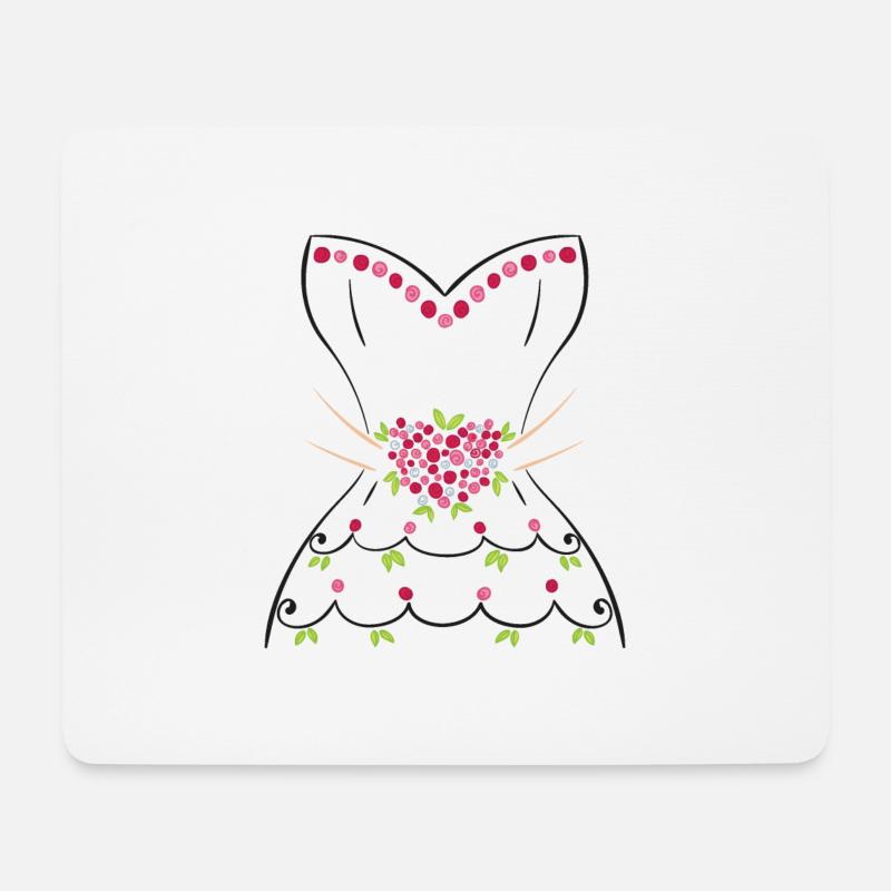 Hochzeitskleid Shirt - Mousepad (Querformat) - Weiß