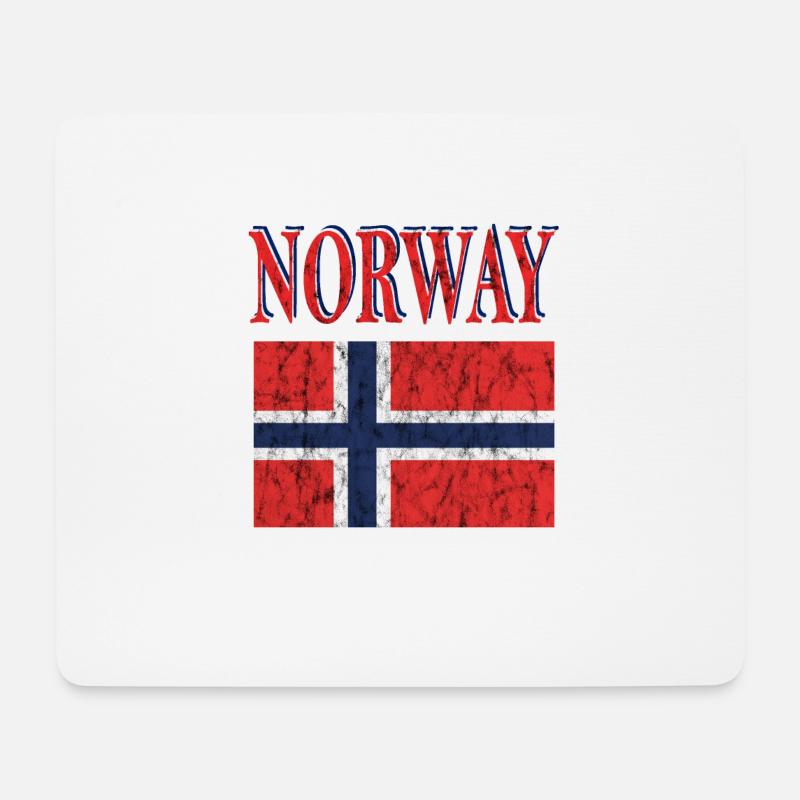 Norway vintage Flagge - Mousepad (Querformat) - Weiß