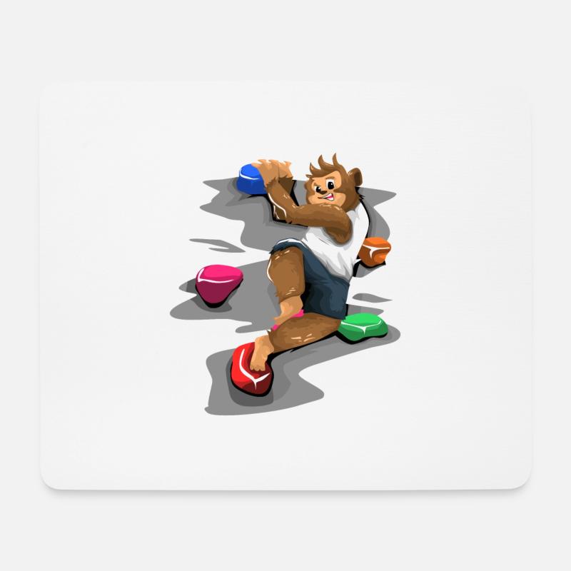 Monkey climbs on a wall - Mouse Pad (horizontal) - white