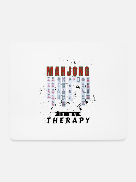Mahjong ist meine Therapie Mah Jong Solitaire Play - Mousepad (Querformat) - Weiß