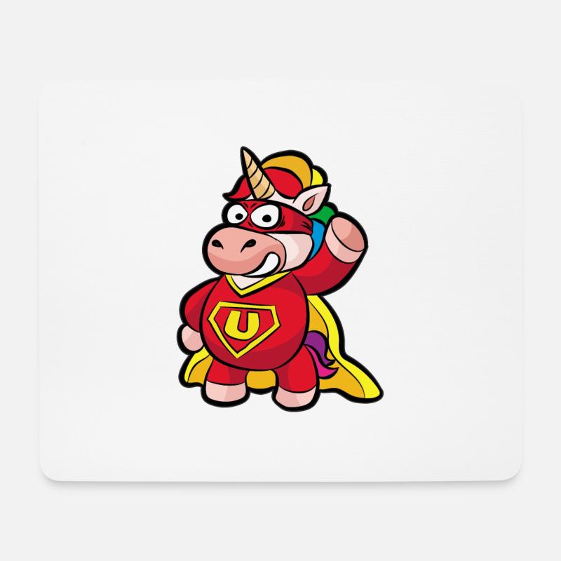 Superheld Einhorn - Mousepad (Querformat) - Weiß