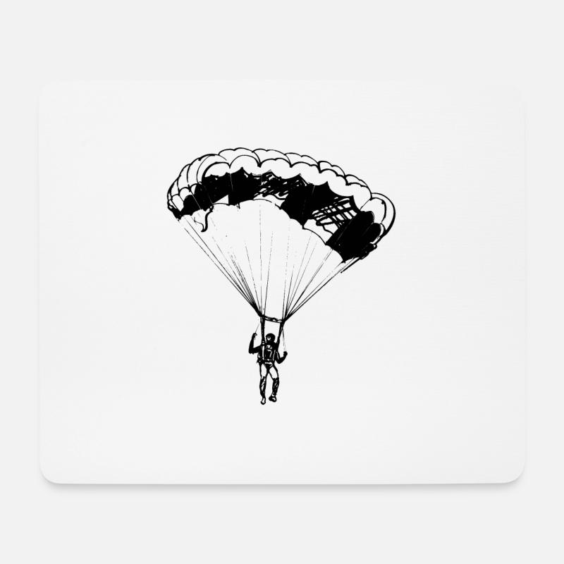Fallschirm, Fallschirmspringen, Fallschirmspringer - Mousepad (Querformat) - Weiß