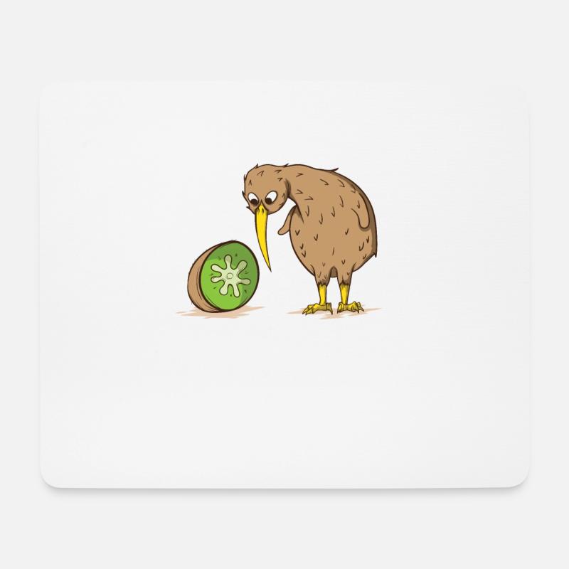 Kiwi Neuseeland flugunfähig Vogel Kiwifrucht - Mousepad (Querformat) - Weiß