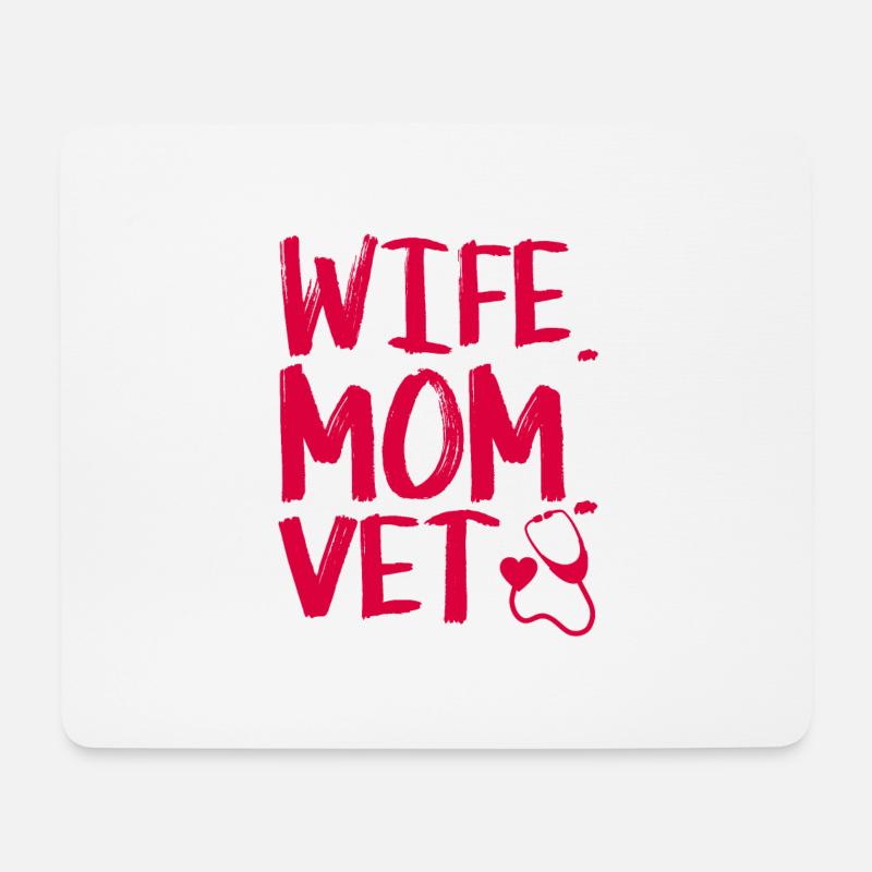 Frau Mutter Tierarzt - Tierarzt - Mousepad (Querformat) - Weiß