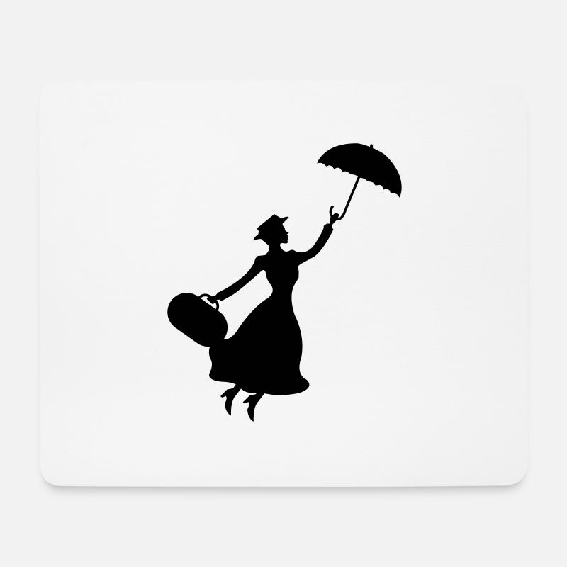 frau_regenschirm_01 - Mousepad (Querformat) - Weiß