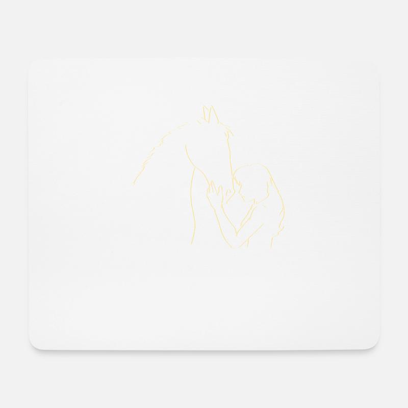 Pferde Mädchen Pferd Reiten Reiter Reitsport - Mousepad (Querformat) - Weiß