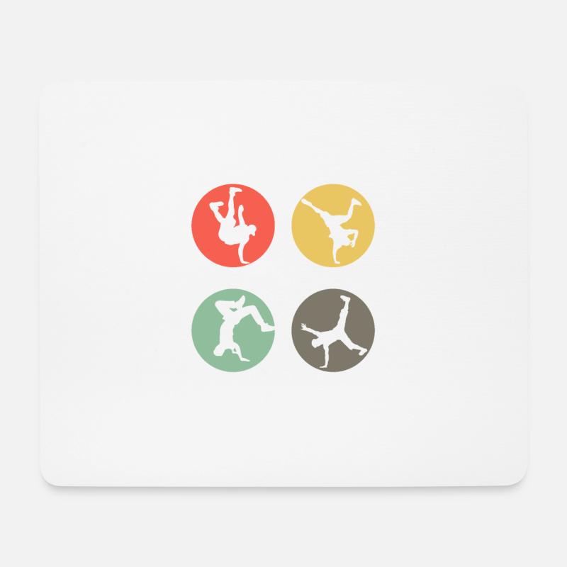 Retro Breakdance Bboying Geschenk I Breakdancing - Mousepad (Querformat) - Weiß