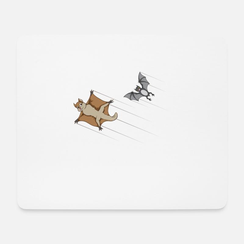 Wettfliegen Fledermaus gegen Flughörnchen - Mousepad (Querformat) - Weiß