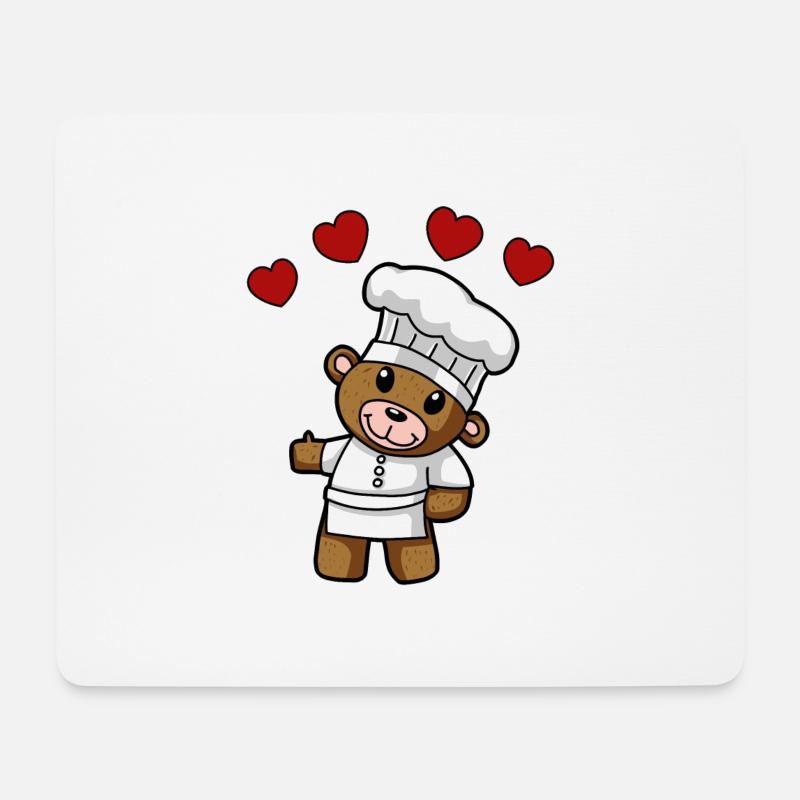 Teddy Koch Chefkoch Köche Köchin Gastgeber - Mousepad (Querformat) - Weiß