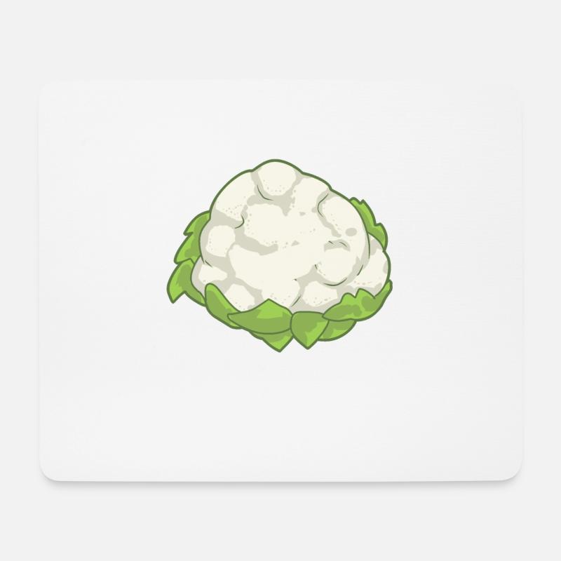 Blumenkohl Gemüse Speise Vegan - Mousepad (Querformat) - Weiß
