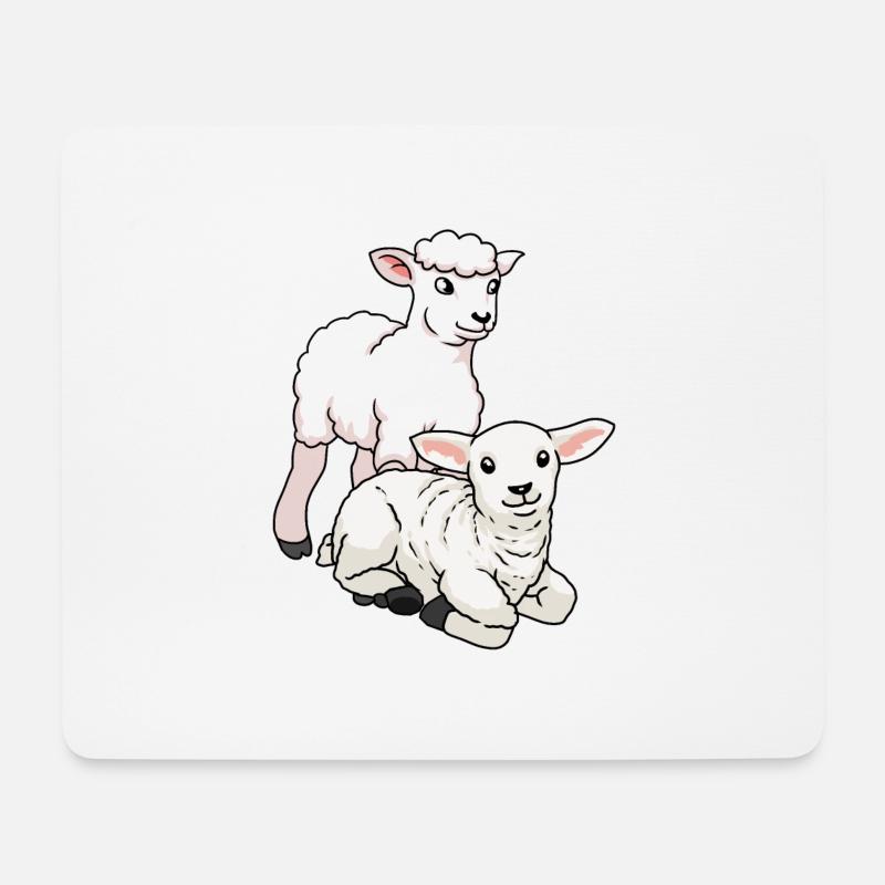 Schafe Ostern Lamm Bauernhof Tiere Kinder Wolle - Mousepad (Querformat) - Weiß