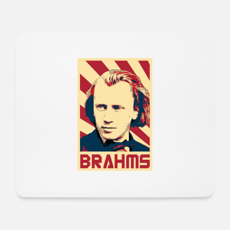 Johannes Brahms Retro Propaganda - Tapis de souris (format paysage) - blanc