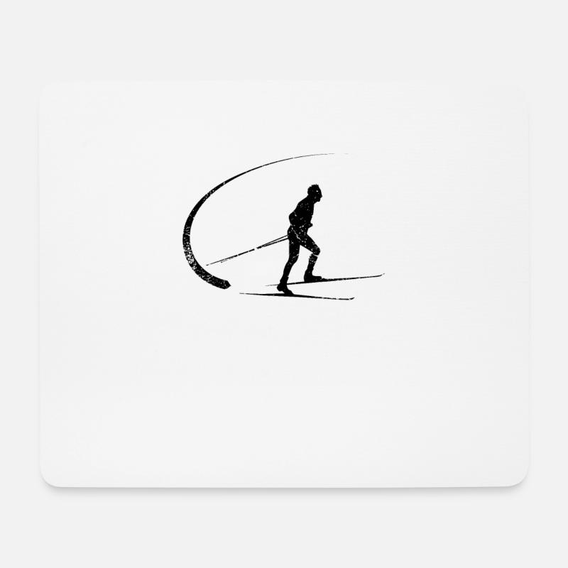 Langlauf - Mousepad (Querformat) - Weiß