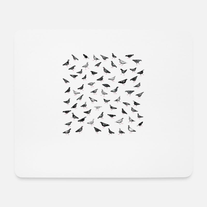 Pigeons Doing Pigeon Things - Mousepad (Querformat) - Weiß
