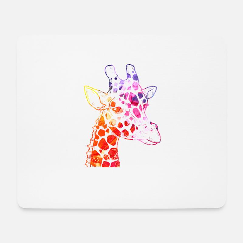 Giraffe - Mousepad (Querformat) - Weiß