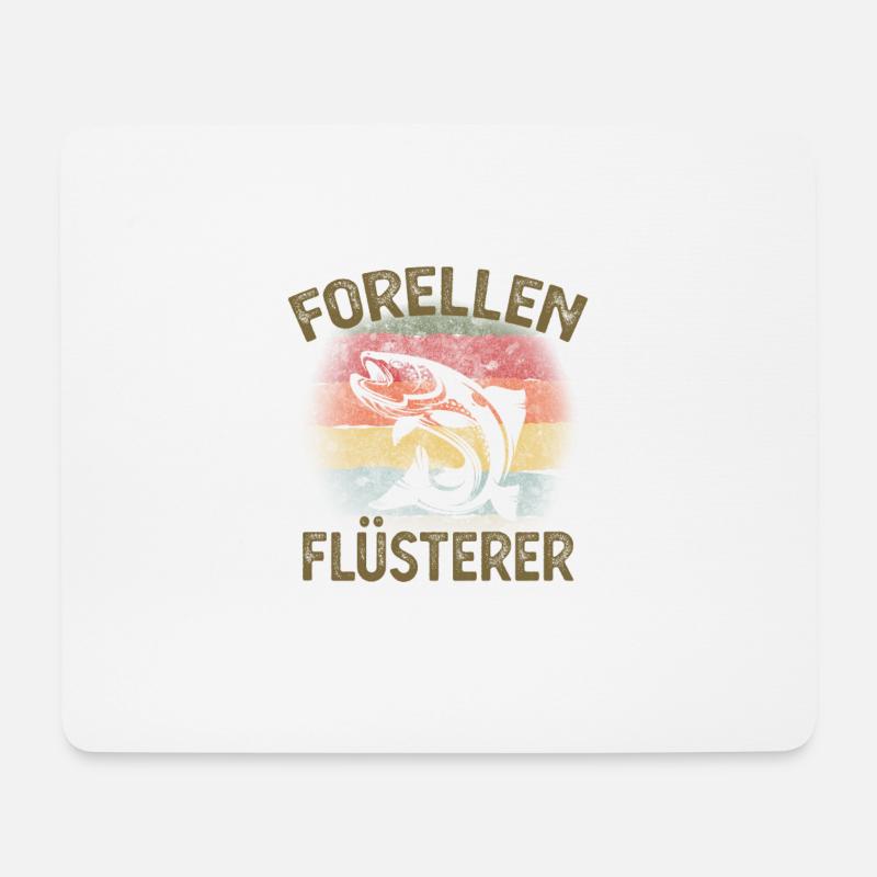 Forellenflüsterer - Geschenk für Angler Forelle - Mousepad (Querformat) - Weiß