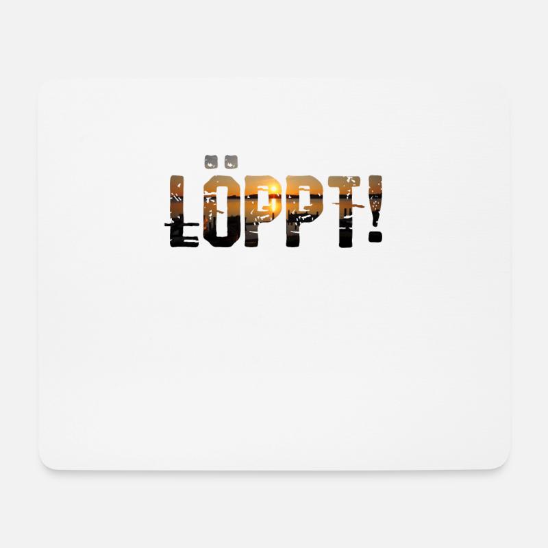 Plattdeutsch Löppt! Norden Spruch-Shirt - Mousepad (Querformat) - Weiß