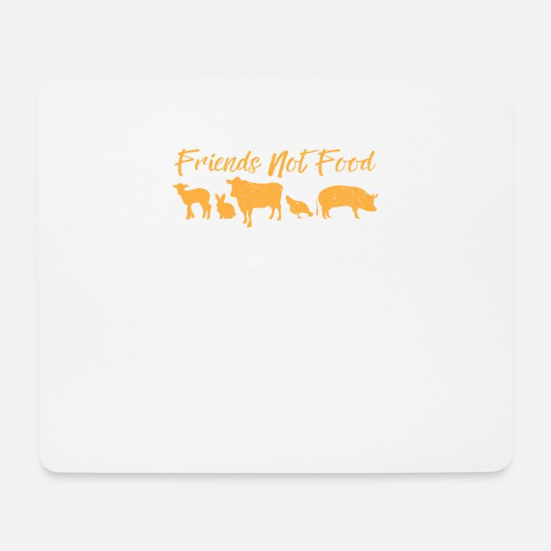 friends not food vegan - Mousepad (Querformat) - Weiß
