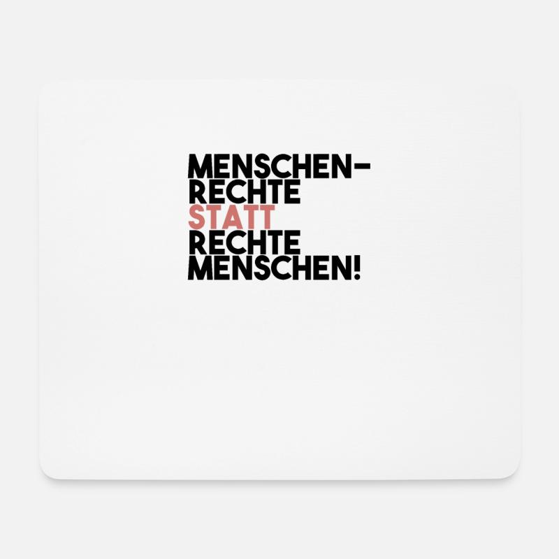 Menschenrechte statt rechte Menschen | Gegen Nazis - Mousepad (Querformat) - Weiß