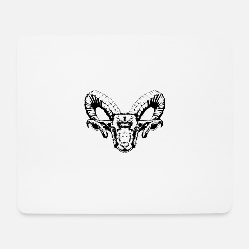 Satan Satanisch Ziegenbock Ziege Teufel Hölle Tod - Mousepad (Querformat) - Weiß