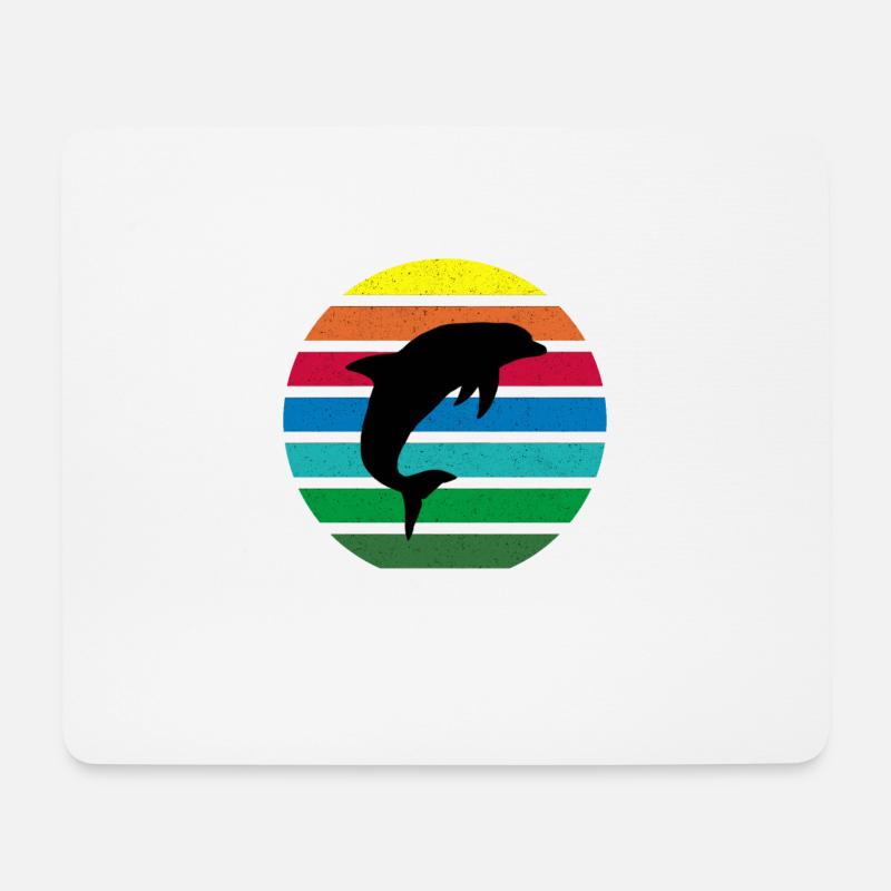 Delfin - Mousepad (Querformat) - Weiß
