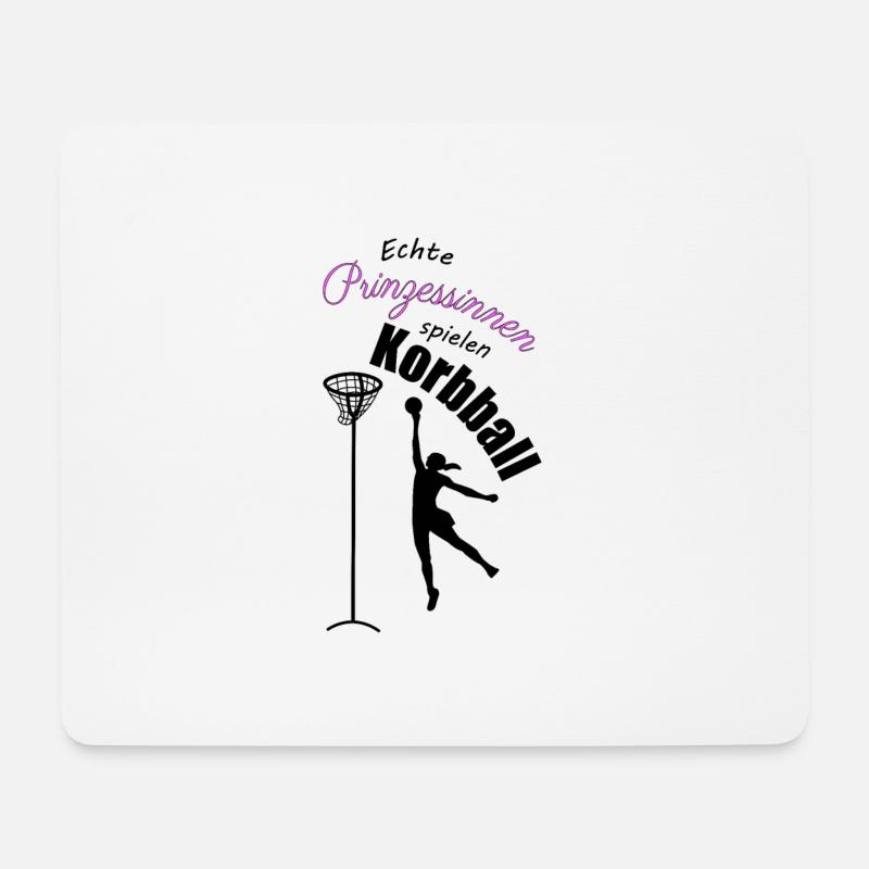 Echte Prinzessinnen spielen Korbball - Mousepad (Querformat) - Weiß