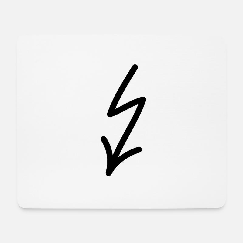 Blitz Pfeil nach links unten - Mousepad (Querformat) - Weiß