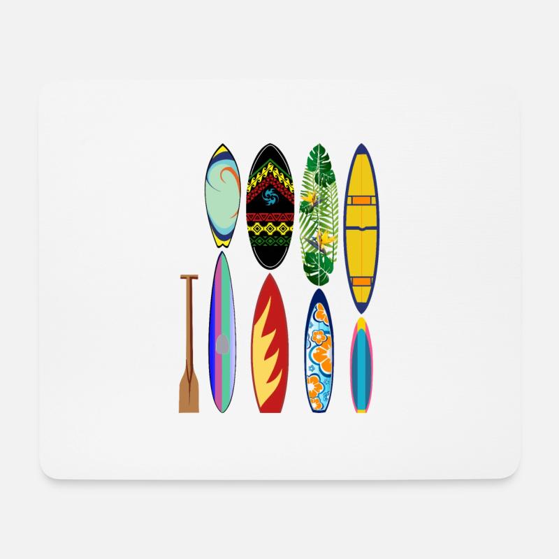 Planche de paddle surf - Tapis de souris (format paysage) - blanc