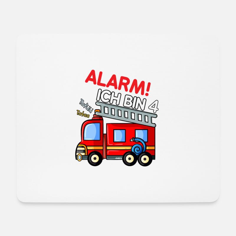 Feuerwehr 4. Geburtstag Jungen Feuerwehr - Mousepad (Querformat) - Weiß