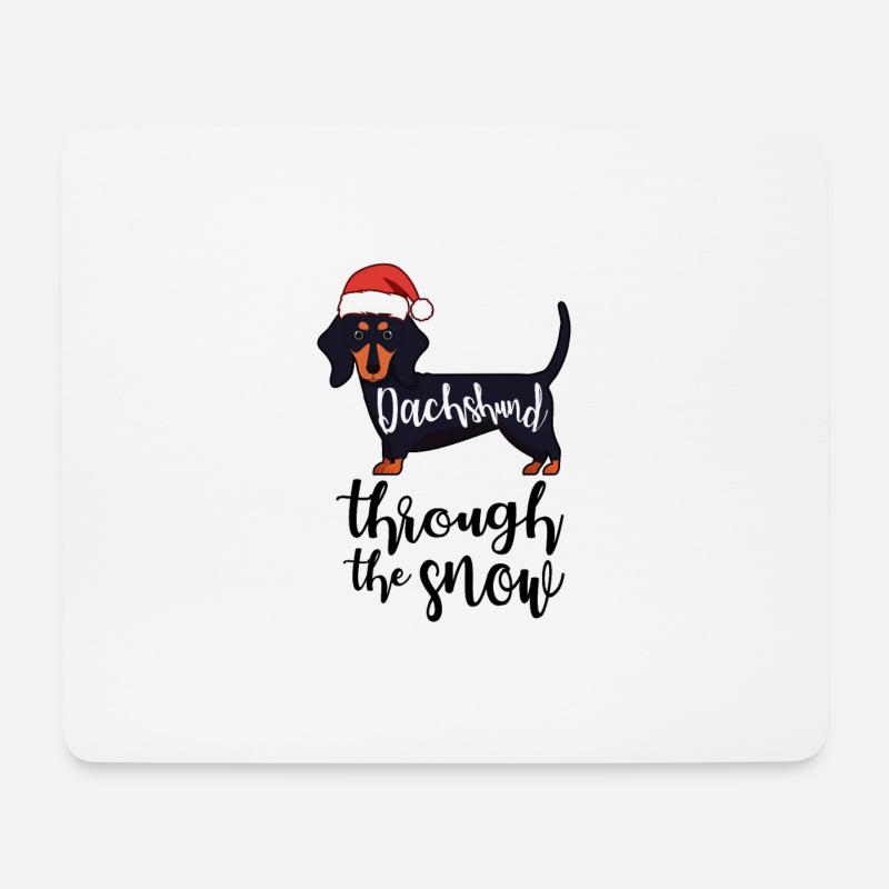 Dackel Hund Weihnachten - Mousepad (Querformat) - Weiß