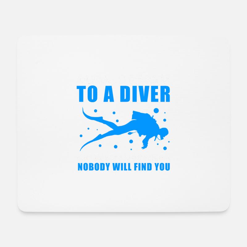Diver - Mousepad (Querformat) - Weiß