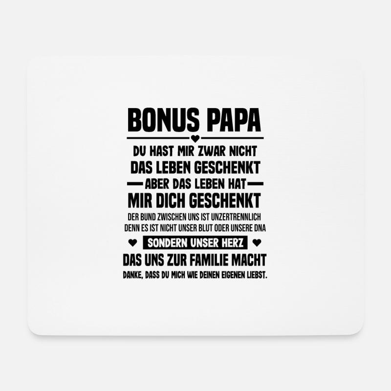 Stiefvater Geschenk Bonus Papa Spruch - Mousepad (Querformat) - Weiß