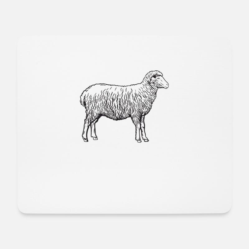 Schaf Schafe Lamm Schäfer Silhouette Geschenk - Mousepad (Querformat) - Weiß