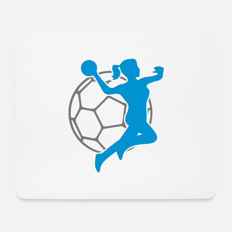handball woman design - Mousepad (Querformat) - Weiß