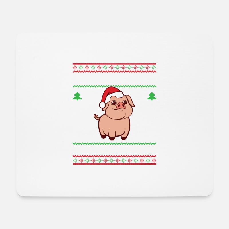 Froehliche Schweinachten Schweinnachten Schwein - Mousepad (Querformat) - Weiß
