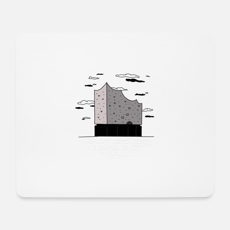 Elbphilharmonie Hamburg - Mousepad (Querformat) - Weiß
