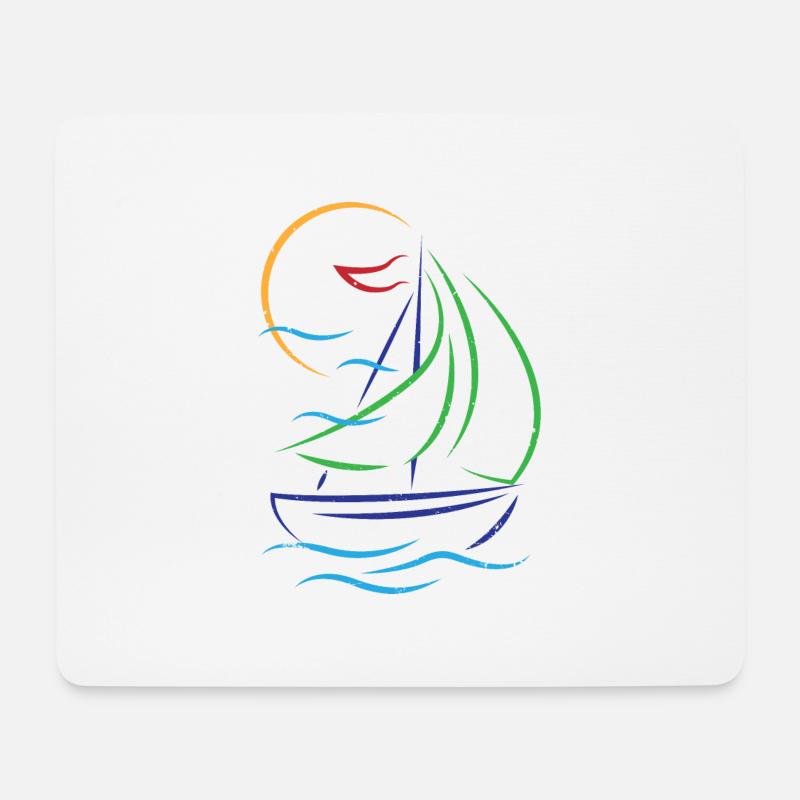 Segelboot Schiff Sport Boot Segeln Sailing Boat - Mousepad (Querformat) - Weiß