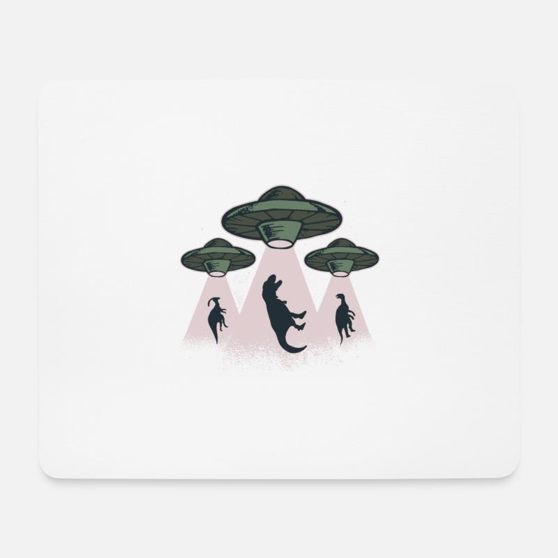Lustiges Alien Dino Entführung Design Geschenk - Mousepad (Querformat) - Weiß